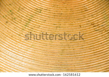 Surface with round lines of brass plate