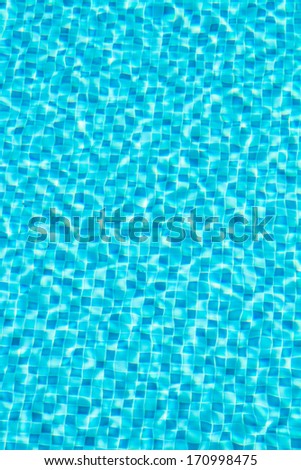 White-blue ceramic in cleaned swimming pool