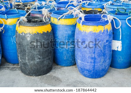 Big plastic barrels