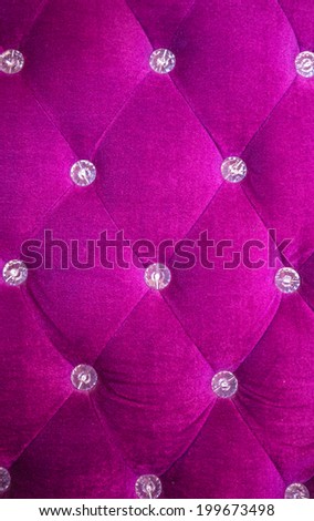 Surface of soft purple velvet sofa