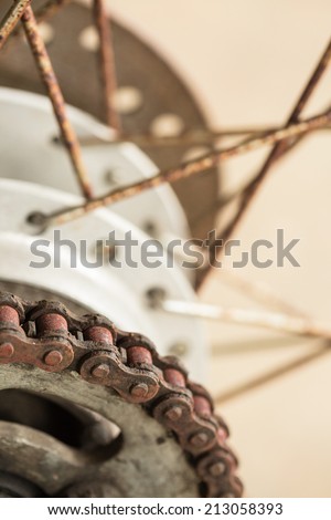 Close up of a motorcycle chain