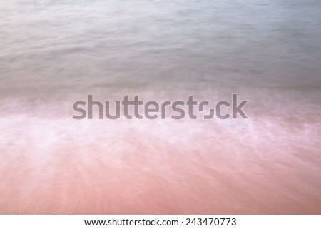 Defocused  and long time speed shutter of sea beach in twilight time