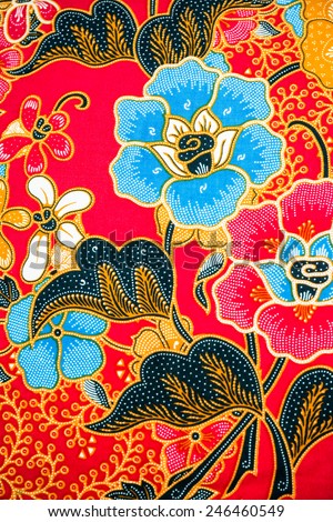 Colorful flower design on batik