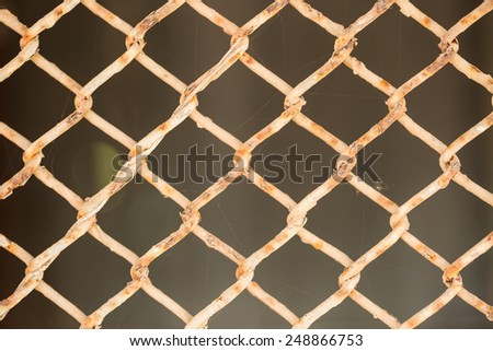 Old rusty iron net