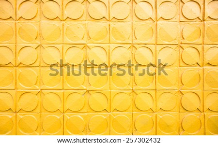 Yellow square earthenware wall