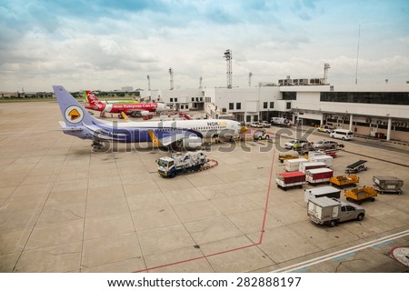 BANGKOK - May 29 : Don Mueang International Airport on May 29,2015 in Thailand.Noke Air airline and Air Asia airline are serviced in Don Mueang International Airport Bangkok, Thailand