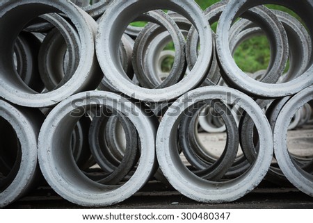 Concrete sewage pipes stack