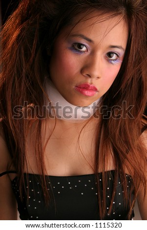 Portrait of wild asian hair and makeup