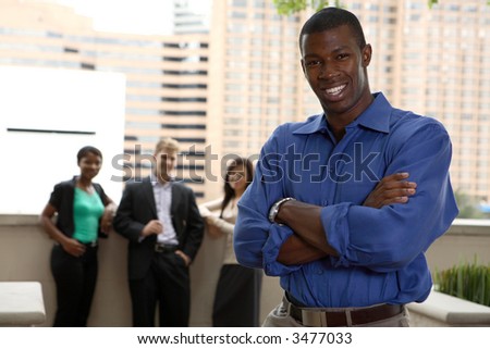 diverse business team with black male leader