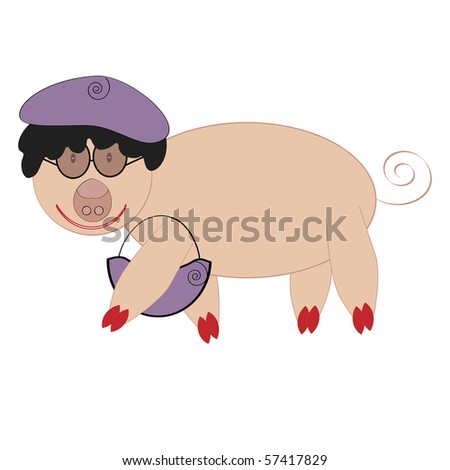 Dressed up pig