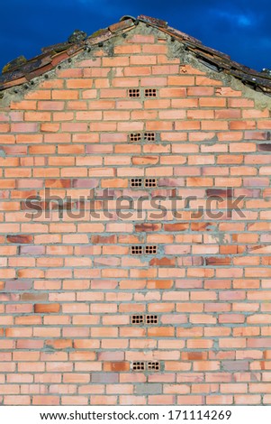 Red brick wall and roof Masonry Work Reform and newly built