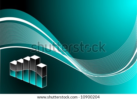 diagram illustration with wave on blue background