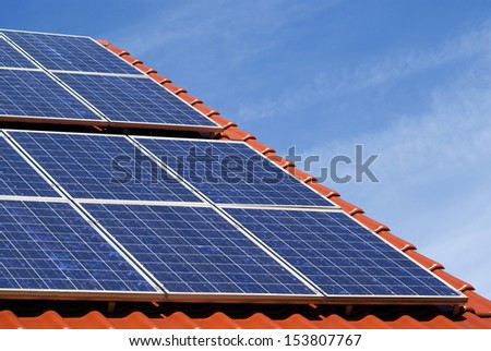 a photovoltaic power plant on a roof