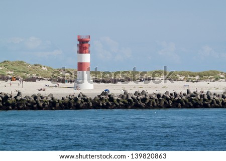 Lighthouse on the beach of Helgoland