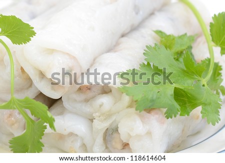 Details of rice wrapping rolls food