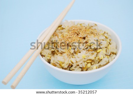 a sweet rice and bean bowl (vietnamese food)