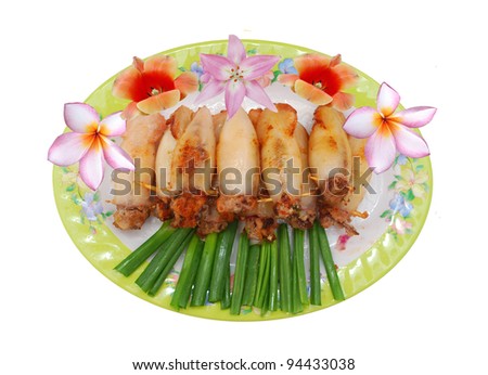 Grilled cuttlefishes plate