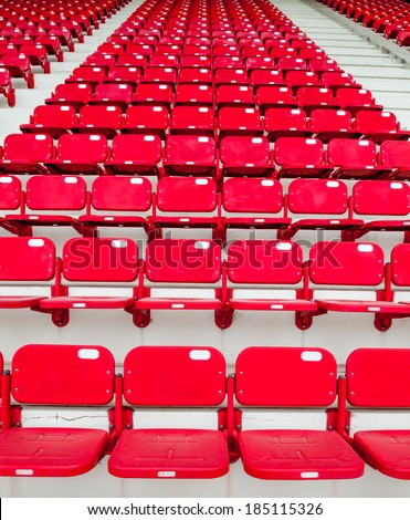 red stadium seat - plastic sit background show seating chair perspective