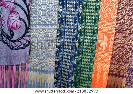 traditional Thai fabric texture - cultural design tablecloth pattern