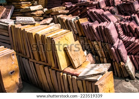 pile of granite - design marble collection old scratches construction strong texture industrial