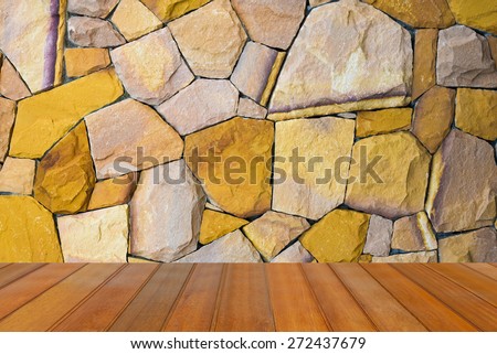 stone wall and wooden floor - room design texture gray interior exterior construction rock plank texture brown background