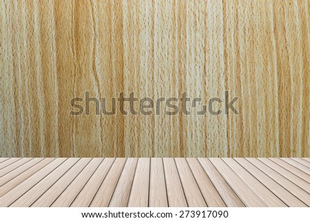 wood wall and floor room - brown blank plank surface shiny wooden wall floor frame exterior panel timber material background