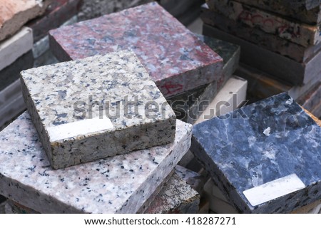 piles of granite slab