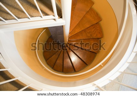 The modern design spiral stair in the house.