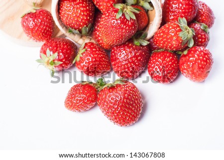 strawberries on a white background from above