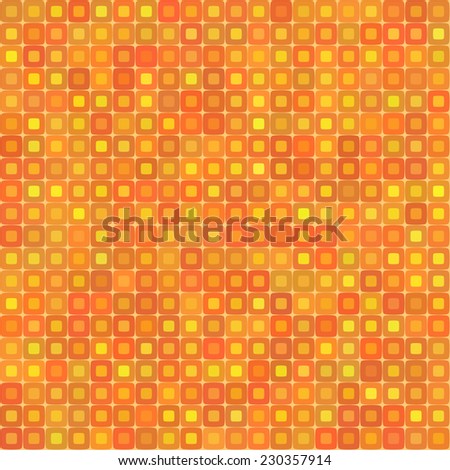 Abstract mosaic background of colored squares with rounded corners for design. orange gamma. .