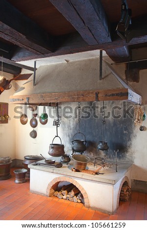 Ancient kitchen of the old casle