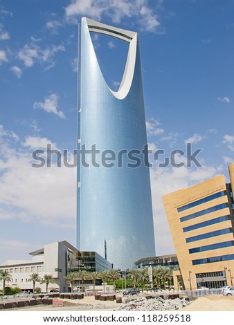 RIYADH DECEMBER 22 Kingdom tower on December 22 2009 in Riyadh Saudi Arabia Kingdom tower is a business and convention center shopping mall and one of the main landmarks of Riyadh city RIYADH DECEMBER 22 Kingdom tower on December 22 2009 in Riyadh Saudi Arabia Kingdom tower is a business and convention center shopping mall and one of the main landmarks of Riyadh city