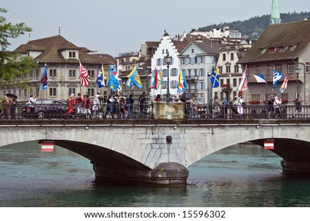 Swiss National Day parade in Zurich (Switzerland)