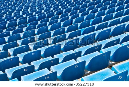 Rows of seats on th stadium