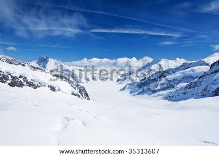 Winter landscape in the Jungfrau region