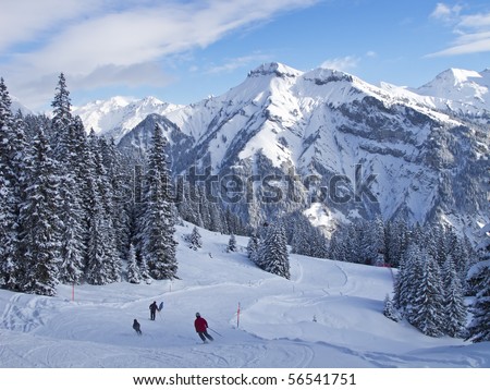 Slope on the skiing resort Elm. Switzerland