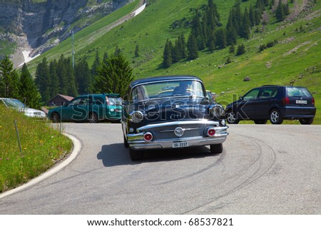SCHWAEGALP - JUNE 27: Buick car leaving the 7th International "Oldtimer