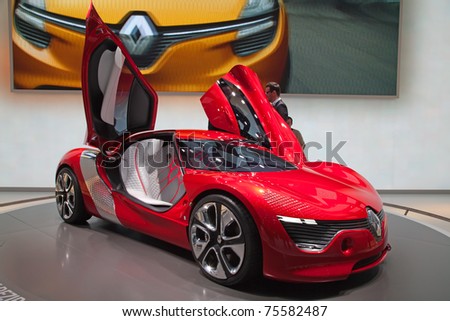 stock photo GENEVA MARCH 8 The futuristic Renault Dezir concept car 