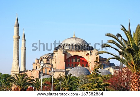 Haghia (Aya) Sophia - famous church and mosque in Istanbul