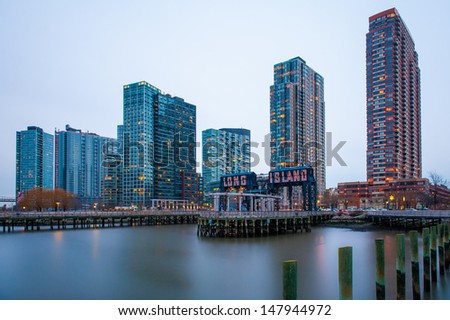 The Buildings Of Long Island In Front Of East River
