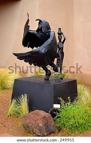 Garden statue of native American