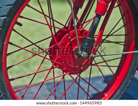 Red wheel motorbike
