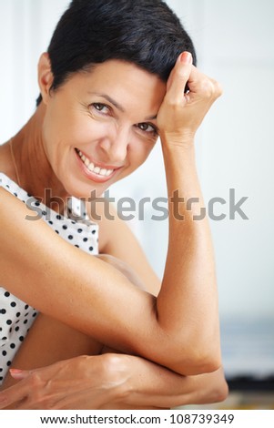 Portrait of beautiful middle aged woman
