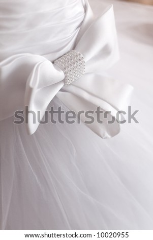 stock photo Bow on corset of wedding gown
