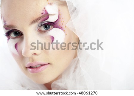 Beautiful fantasy eye face-art close-up
