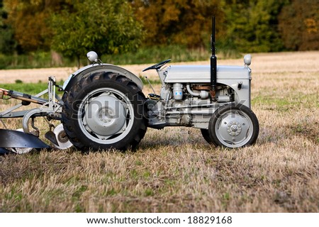 Vintage tractor prepared to take part in plowing match