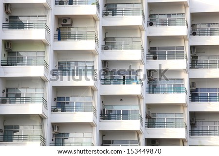 Architecture background of apartment in outside.