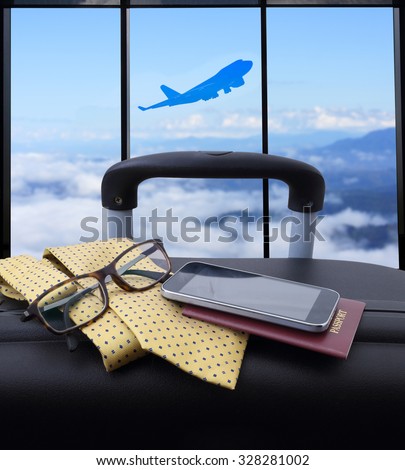 concept travel , passenger plane on sky and very beautiful , use for air transport ,journey and travel industry business