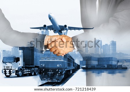 success business of Global logistics , Air cargo trucking rail transportation maritime shipping On-time delivery,Supply Chain concept