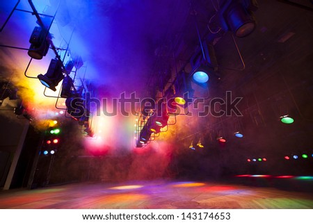Stage Lights On A Console, Smoke